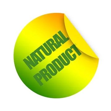 Natural product sticker Stock Illustration