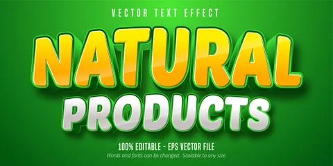 Natural products text effect, editable font style Stock Illustration