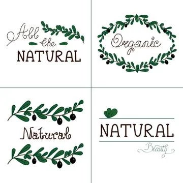 Natural Quality Handwritten Logotype Stock Illustration