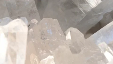 Natural quartz crystals shot with a macro lens to showcase their natural Stock Footage 172008301