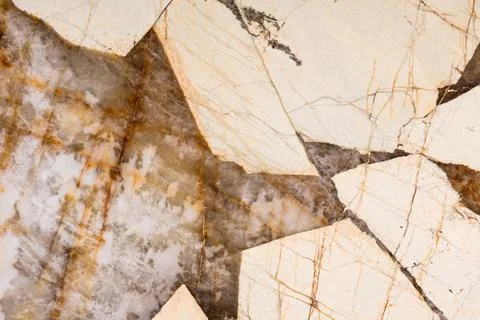 Natural quartzite stone with a striking pattern of white and brown hues. Idea Stock Photos