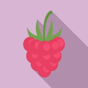 Natural raspberry icon, flat style Illustrazione stock