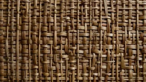 Natural Rattan Weave Pattern Background Texture Stock Photos