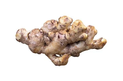 Natural Raw ginger root isolated on the white background Stock Photos