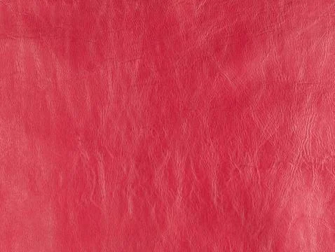 Natural, real red leather texture Stock Photos