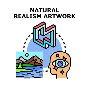 Natural realism artwork perceiving optical illusion concept Stock Illustration