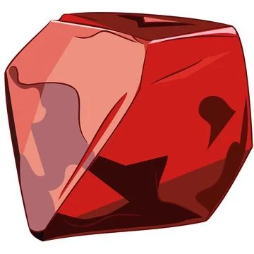 Natural red ruby without cut  Illustrazione stock