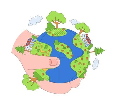 Natural resource conservation 2D illustration concept Stock Illustration