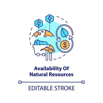 Natural resources availability concept icon Stock Illustration