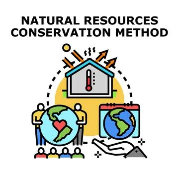 Natural resources conservation method concept icon illustration Stock Illustration