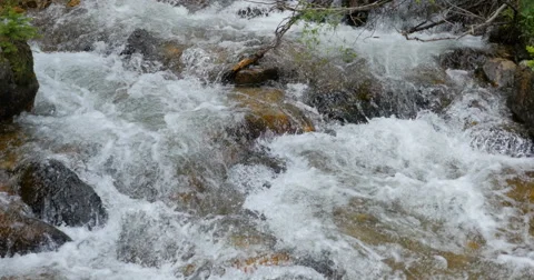 Natural River Flowing through Rocks Stock Footage 67009987