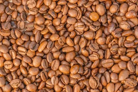 Natural roasted brown coffee beans Stock Photos