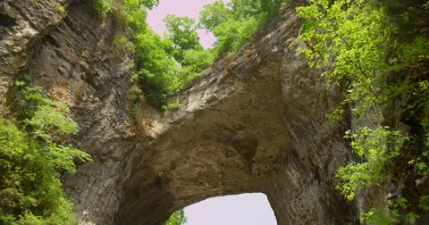 Natural Rock Bridge Stock Footage 50977544