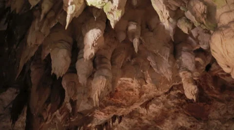Natural rock formations in cavern Stock Footage 25828738