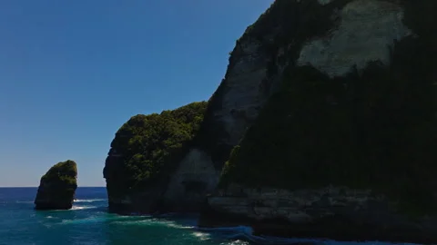 Natural Rock Formations at Nusa Penida Beach – Aerial Footage Stock Footage 317206341