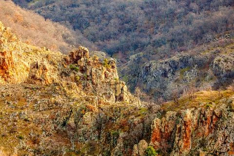 Natural rocks formations in mountains, cliff Stock Photos