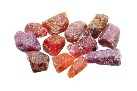 Natural rough uncut ruby variety 库存照片