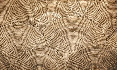 Natural round wicker pattern background texture Stock Photos