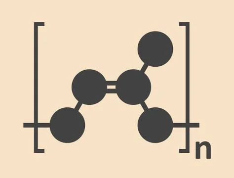 Natural rubber polymer molecule Stock Illustration