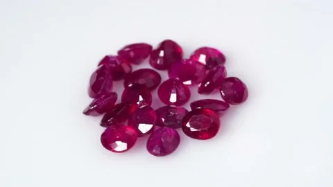 Natural ruby gem stone on the turning table Stock Footage 169241701