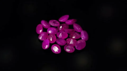 Natural ruby gemstone on the turning table Stock Footage 153016395