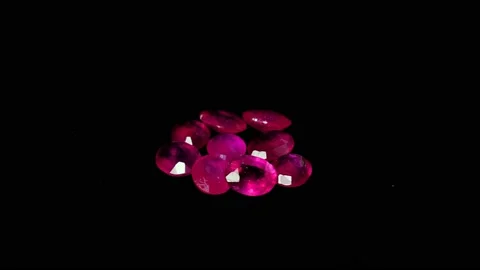 Natural ruby gemstone on the turning table Stock Footage 153016524