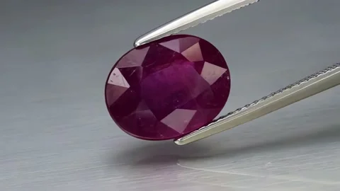 Natural ruby gemstone on the turning table Stock Footage 153016739