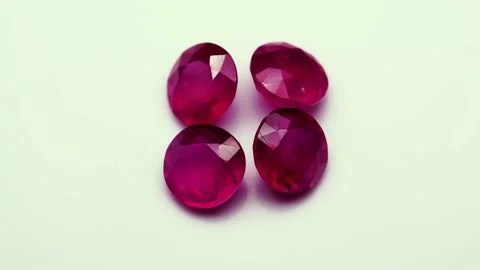 Natural ruby gemstone on the turning table Stock Footage 153016789