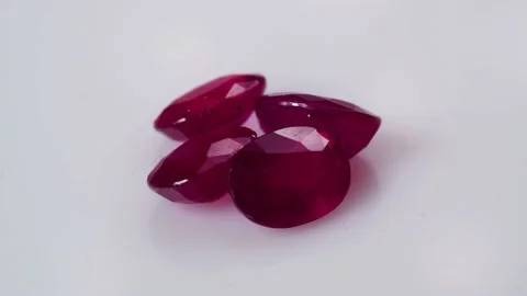 Natural ruby gemstone on the turning table Stock Footage 153016830