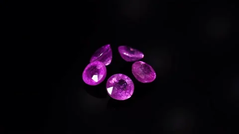 Natural ruby gemstone on the turning table Stock Footage 153016878