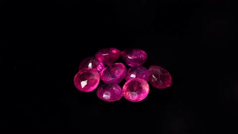 Natural ruby gemstone on the turning table Stock Footage 153016941
