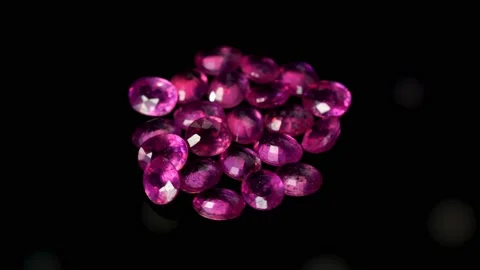 Natural ruby gemstone on the turning table Stock Footage 153017020