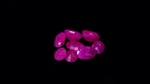 Natural ruby gemstone on the turning table Stock Footage 153017129