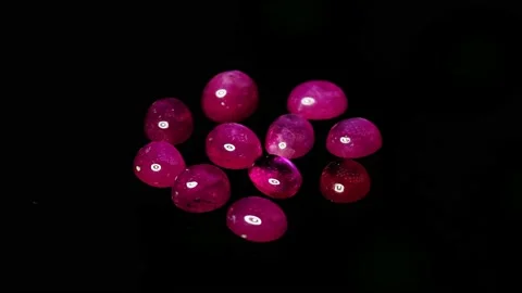 Natural ruby gemstone on the turning table Stock Footage 153017162