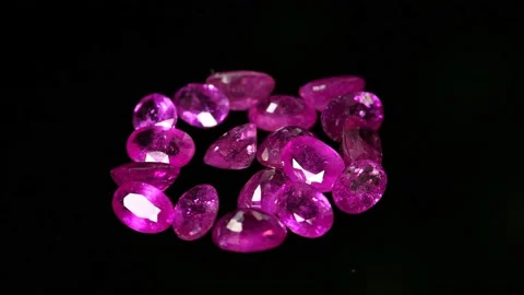 Natural ruby gemstone on the turning table Stock Footage 153017190