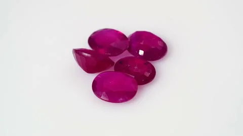 Natural ruby gemstone on the turning table Stock Footage 153017260