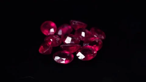 Natural ruby gemstone on the turning table Stock Footage 153017298