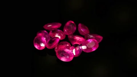 Natural ruby gemstone on the turning table Stock Footage 153017377