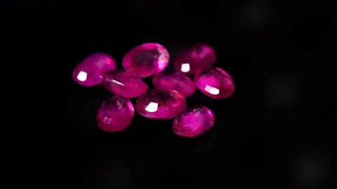 Natural ruby gemstone on the turning table Stock Footage 153017427