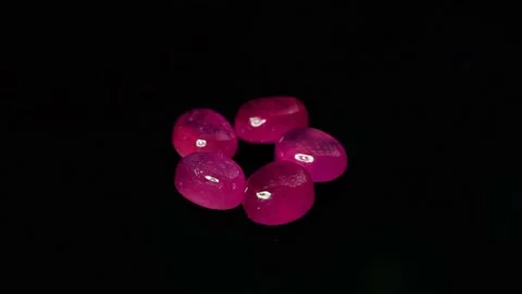Natural ruby gemstone on the turning table Stock Footage 153017464
