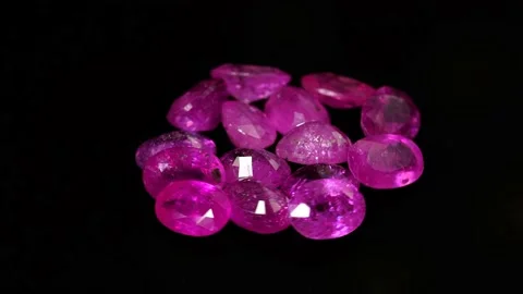 Natural ruby gemstone on the turning table Stock Footage 153017523