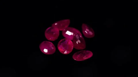 Natural ruby gemstone on the turning table Stock Footage 153017629