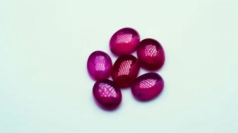 Natural ruby gemstone on the turning table Stock Footage 153017743