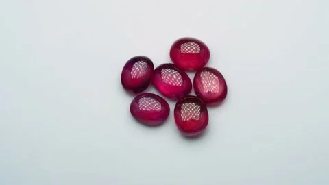 Natural ruby gemstone on the turning table Stock Footage 153017822