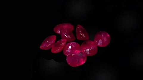Natural ruby gemstone on the turning table Stock Footage 153017872