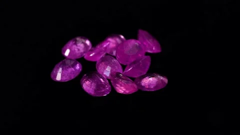 Natural ruby gemstone on the turning table Stock Footage 153018044