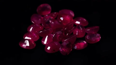 Natural ruby gemstone on the turning table Stock Footage 153018125