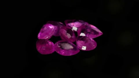 Natural ruby gemstone on the turning table Stock Footage 153018448