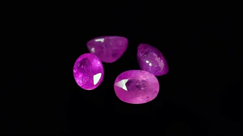 Natural ruby gemstone on the turning table Stock Footage 153018622