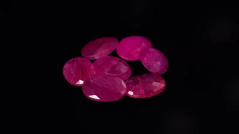 Natural ruby gemstone on the turning table Stock Footage 153018706